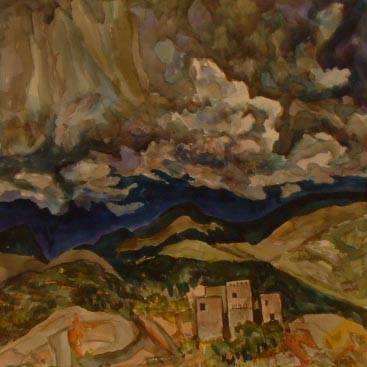 Sample artwork by William Thomas Lumpkins (1908 - 2000), known for non ob imagery watercolor, solar architectural design - View similar artists and auction records