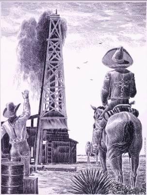 Sample artwork by Jose Cisneros (1910 - 2009), known for book illustration-western history, painting - View similar artists and auction records