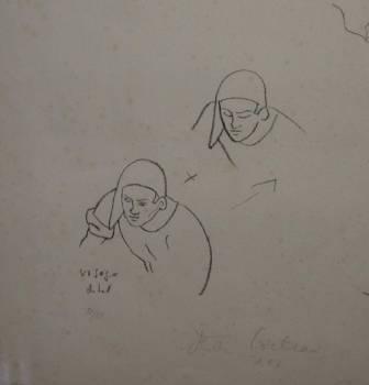 Sample artwork by Jean Maurice Eugene Clement Cocteau (1889 - 1963), known for theatre and jewelry designer, graphic artist, ceramist, poet - View similar artists and auction records