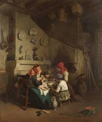 Sample artwork by Pierre Edouard Frere (1819 - 1886), known for peasant genre painting, child figure - View similar artists and auction records