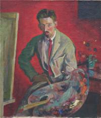 Portrait of Frode Dann: Portrait of Frode Dann by Anna Katherine Skeele aka Katherine Skeele Dann. Oil on canvas. Signed lower left “K.S.D” (note no “.” after “D”). Measures 34.25” X 40”.