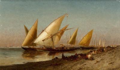 Fishing Boats Off Shore