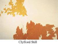 Clyfford Still's Untitled 1959, showing large fields of bold color with jagged vertical forms characteristic of Color Field painting