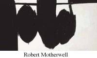 Robert Motherwell's Elegy to Spanish Republic #71, featuring bold black forms against white background in his characteristic style