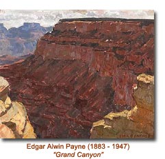 Edgar Alwin Payne Grand Canyon landscape painting showing his bold, cubistic style