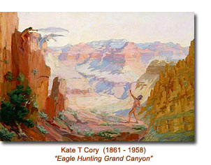 Kate T. Cory painting of Arizona desert landscape showing her documentation of southwestern life and culture