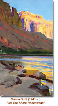 Contemporary Grand Canyon landscape painting by Marcia Burtt showing modern interpretation of the classic subject