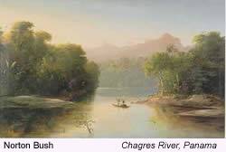 Norton Bush, California painter known for tropical landscapes and Jungle Scene Sunset, 1834-1894