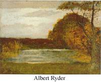 Albert Pinkham Ryder - The Pond, example of American Tonalist landscape painting with atmospheric effects