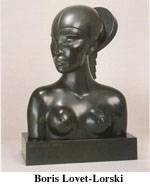Boris Lovet-Lorski sculpture 'Polynesia' - Art Deco bronze female figure with streamlined geometric forms characteristic of the movement