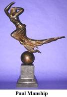 Paul Manship sculpture 'Flight of Night' - Art Deco bronze with characteristic streamlined forms and mythological themes