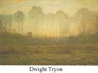 Dwight Tryon's Evening Fog, showing the soft, atmospheric qualities and muted palette characteristic of American Tonalist painting