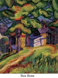 Ben Benn painting 'Staten Island Landscape' - Fauvist work showing bold color application and expressive landscape interpretation