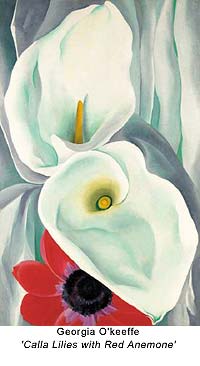 Georgia O'Keeffe, American modernist painter famous for flower paintings and Southwestern landscapes, 1887-1986