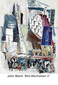 John Marin, American modernist painter known for watercolor landscapes and cityscapes, 1870-1953