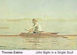 Thomas Eakins, American artist known for realistic paintings including wrestling and sporting scenes, 1844-1916