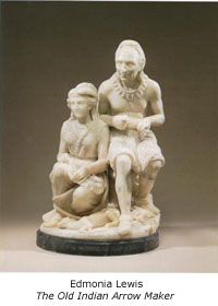 Edmonia Lewis sculpture 'The Old Indian Arrow Maker' showing her neoclassical style and Native American themes