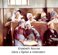 Elizabeth Nourse painting 'Dans L'eglise a Volendam' showing her Impressionist style and European subjects
