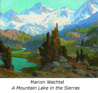 Marion Kavanagh Wachtel painting 'A Mountain Lake in the Sierras' showing California plein-air landscape style