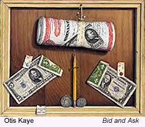 Otis Kaye, American artist known for trompe l'oeil currency paintings, 1885-1974
