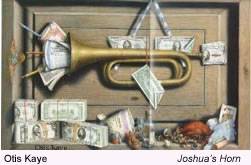 Otis Kaye artwork example showing trompe l'oeil currency painting technique