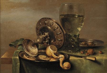 Still Life with Tazza, Peeled Lemon, and Roemer