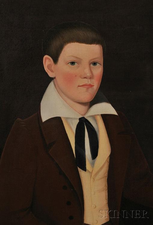 Double Portrait of the Ten Broeck Twins, Jacob Wessel Ten Broeck (1823-1896) and William Henry Ten Broeck (1823-1888), Aged 10 Years, Seated with a Bowl of Fruit - Image 2 of 4