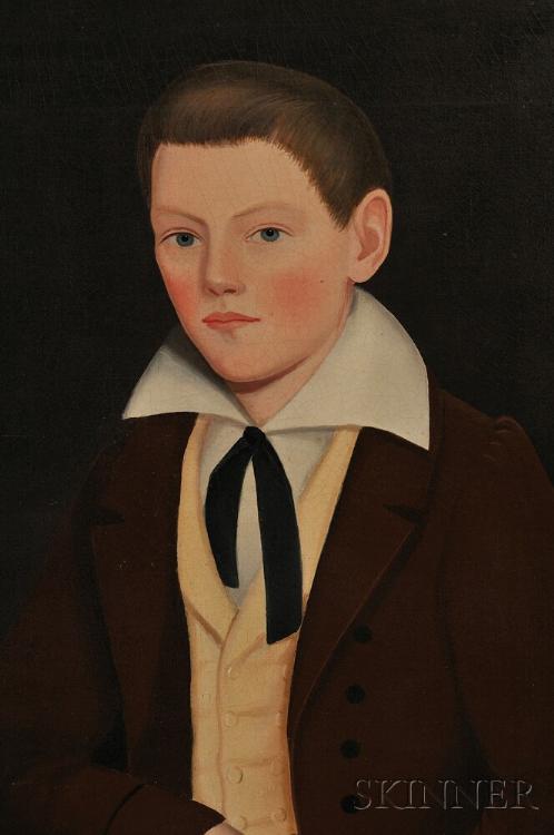 Double Portrait of the Ten Broeck Twins, Jacob Wessel Ten Broeck (1823-1896) and William Henry Ten Broeck (1823-1888), Aged 10 Years, Seated with a Bowl of Fruit - Image 3 of 4