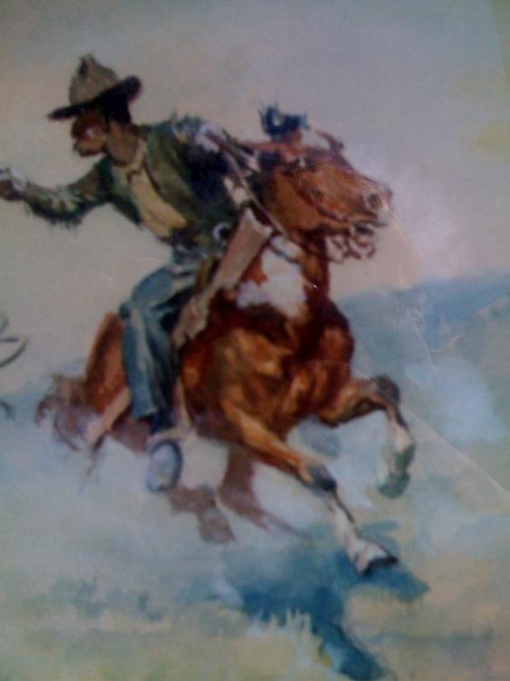 Cowboy Returning Indian Fire on the Run - Image 3 of 4