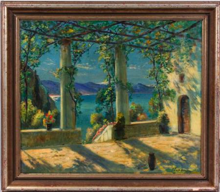 View of terrace in Amalfi coast