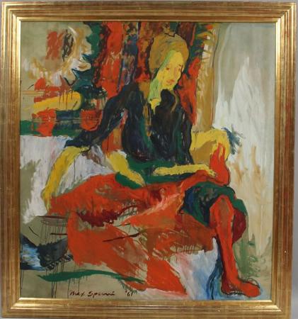 Untitled abstract of seated woman