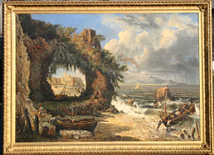 View of the Ruins on the Sea Shore at Porto d’Anzio with a Distant View of Nettuno Looking toward Terracina - Image 2 of 2