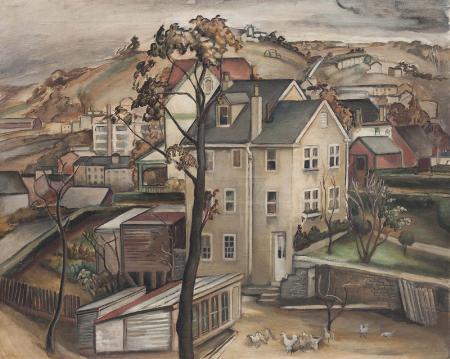 Oil on Canvas Manayunk Scene by Grace Gemberling Keast