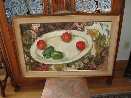 Still Life of Peppers on Platter - Image 1 of 4