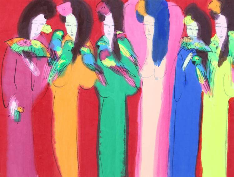 Six Geishas - Image 2 of 3