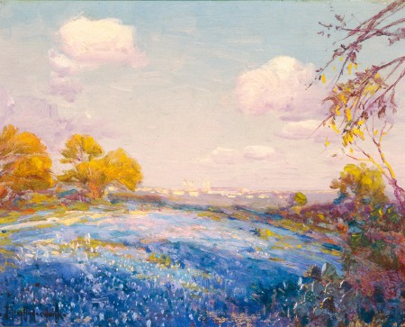 Late Afternoon Bluebonnets-San Antonio, Texas-Fort Sam Houston in Distance