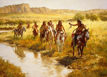 Nez Perce Scouts at Painted Robe Creek SOLD