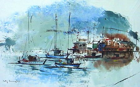 "Wharf At Monterey" - Exhibited at Carmel Art Association's 75th Anniversary Exhibit