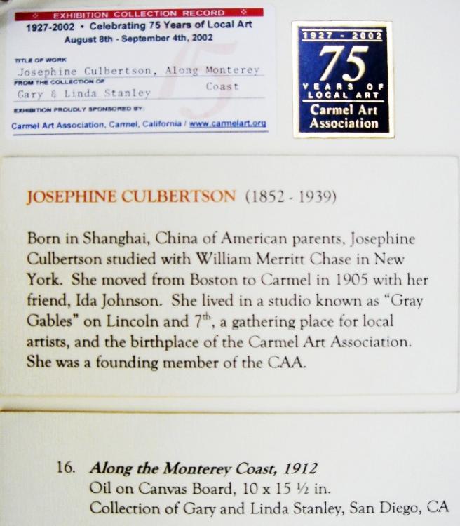 "Along The Monterey Coast" - Featured at the Carmel Art Association 75th Anniversary Exhibit - Image 4 of 4