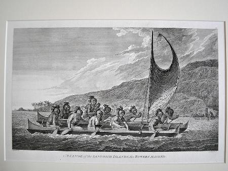 Captain Cook Voyages- 'A Canoe of the Sandwich Islands'