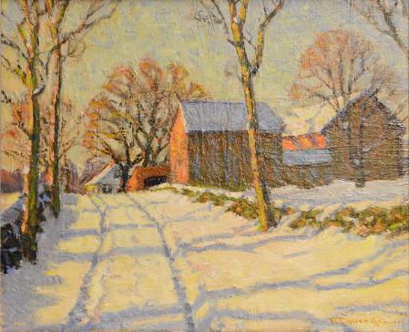 Farm Houses in the Snow