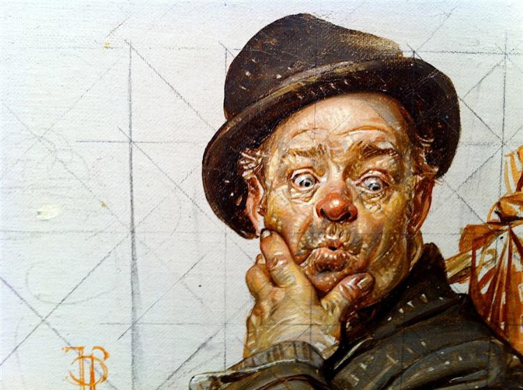 Joseph Leyendecker (1874 - 1951) "Hobo" Study for Saturday Evening Post cover.