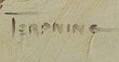 Thinking of Him - auctioned  08/11/2012 - Howard A Terpning signature example for authentication verification from auction lot 2399377