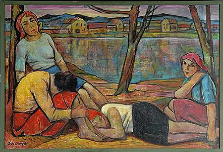 Four Women at the riverside