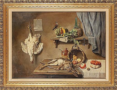 Interno con frutta e cacciagione