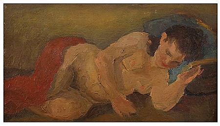 Lying down nude