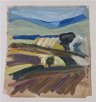 Sample artwork by Mary Donnelly (Born 1964), known for abstract rural landscape painting - View similar artists and auction records
