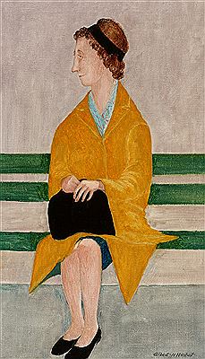 A seated woman wearing a yellow coat by Albert Henry Herbert - Auction record, sale price, and art valuation. Compare with similar artists and explore comparable artworks.