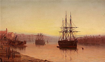 Shipping on the River Tyne at Dawn