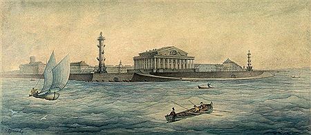 Vasilievsky Island and the Palace of the Stock Exchange seen from the Neva